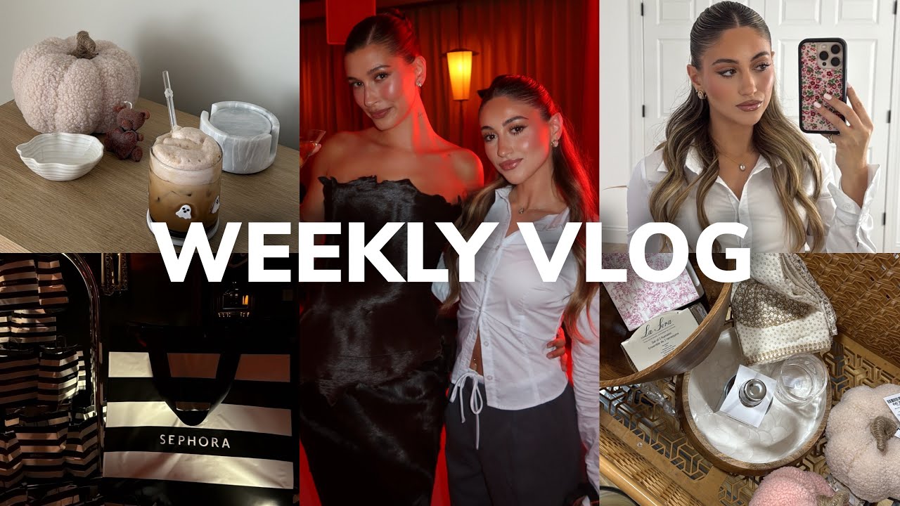 WEEKLY VLOG ❥ meeting Hailey Bieber, rhode event, home goods haul, date night & Justin Bieber post!!