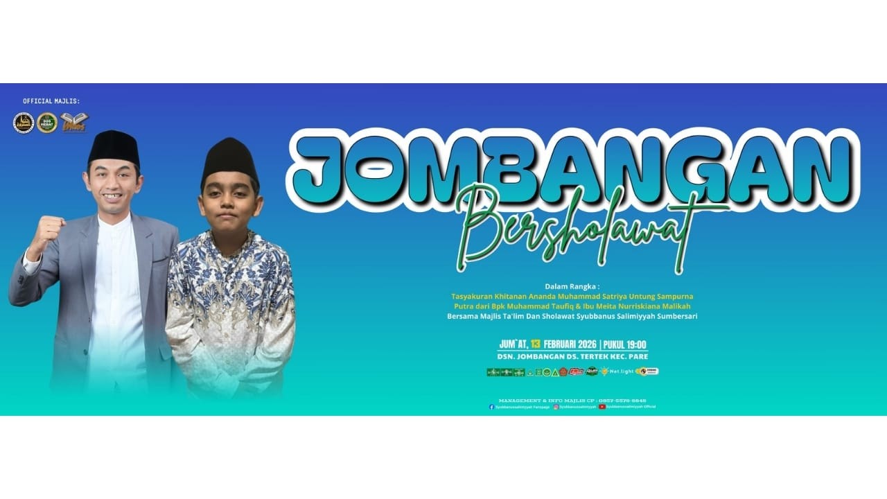 JOMBANGAN BERSHOLAWAT BERSAMA MAJLIS TA'IM DAN SHOLAWAT SYUBBANUS SALIMIYYAH SUMBERSARI KEDIRI