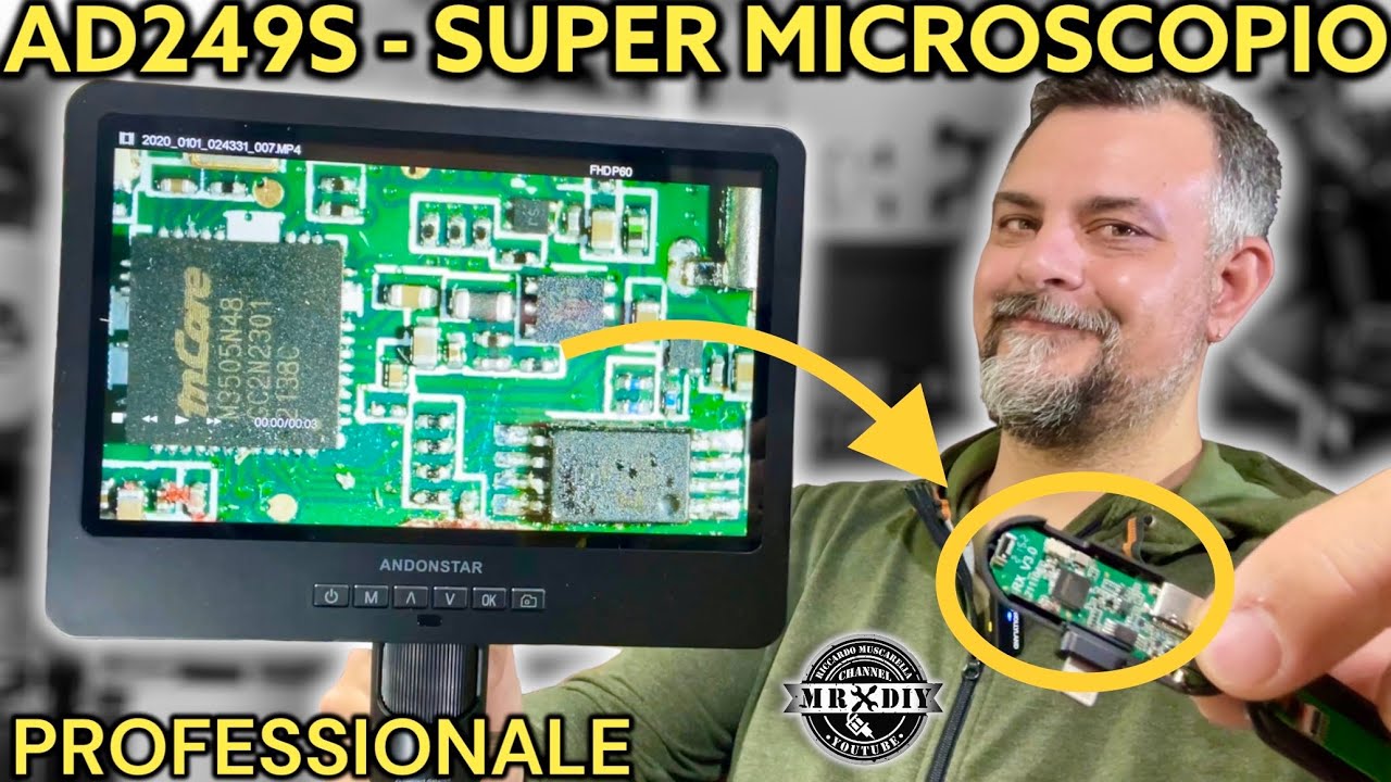 Super microscopio digitale HDMI da 10,1 pollici 2000x a 3 lenti  per saldatura. Andonstar AD249S