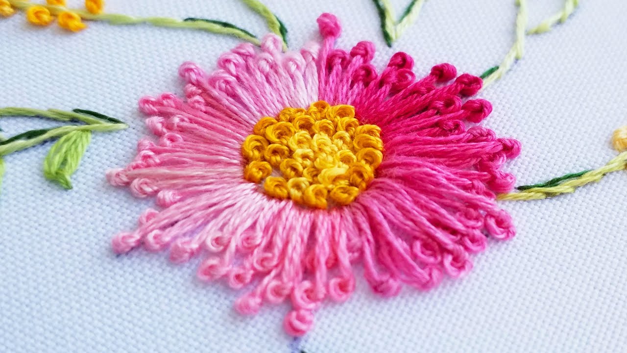 Hand Embroidery Very Easy Flower Embroidery for beginner