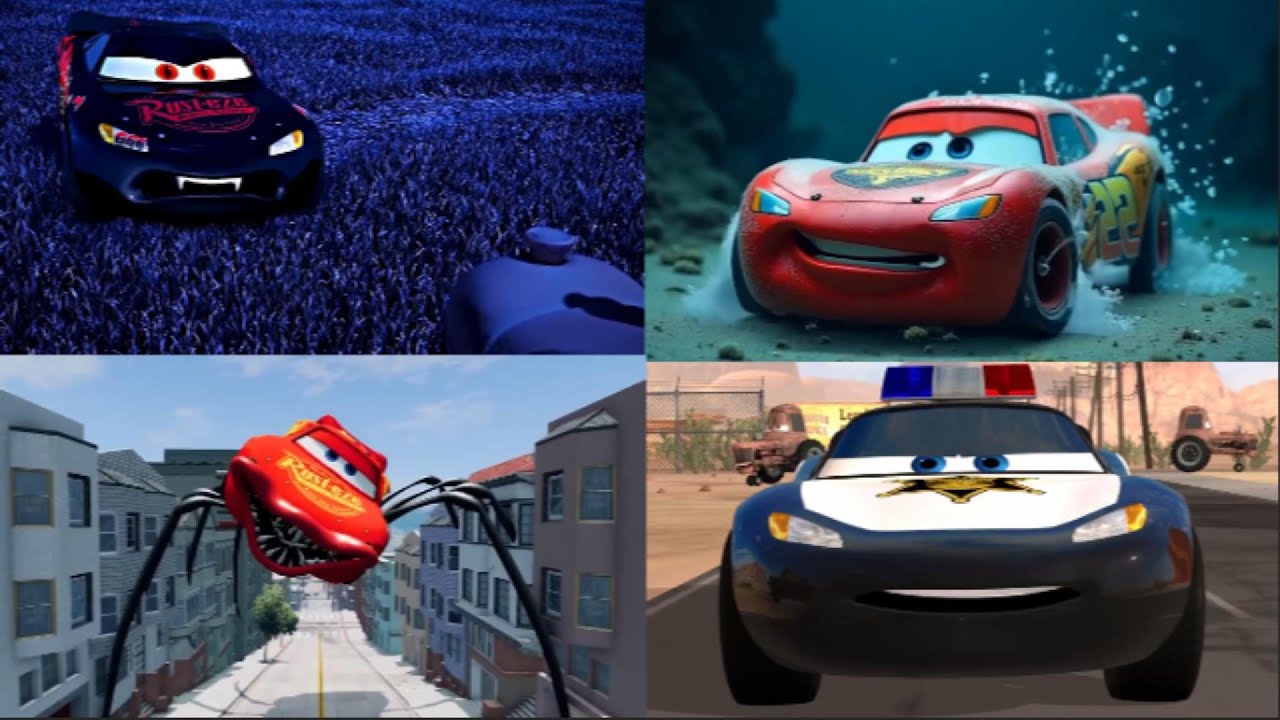 Shark Mqueen vs Evil Mcqueen vs Eater Mcqueen vs Lightning Mcqueen  Coffin Dance Song Cover Tileshop
