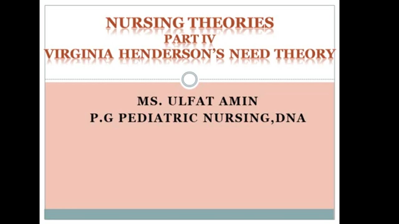 Virginia Handerson nursing theory