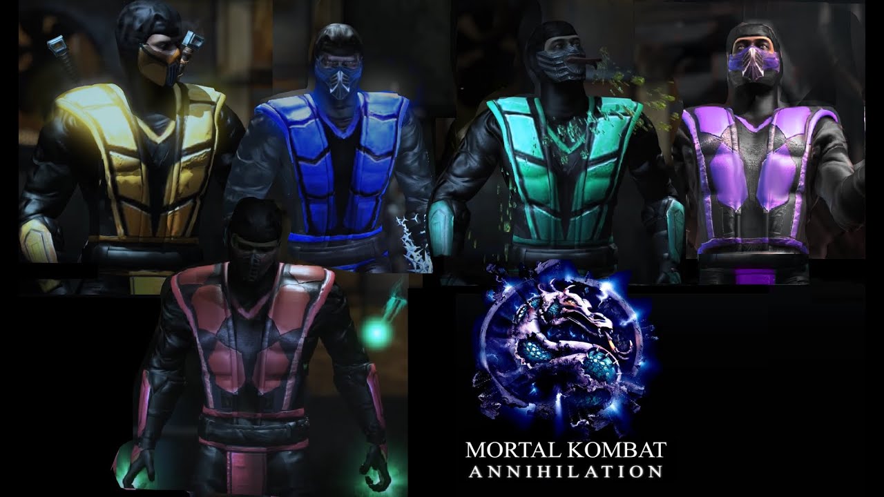 Mortal Kombat X All NINJA MK MOVIE ANNIHILATION REPTILE SMOKE SCORPION ERMAC Costume Skin Mod MKXL