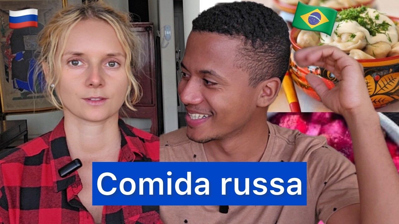 Russa e brasileiro cozinhando e provando comida russa / Culinária Russa Thiago e Katia