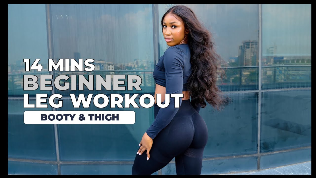 14MIN BEGINNER LEG WORKOUT .. Booty &Thighs | No Equipment | Follow Along | Kaothar Adeoye
