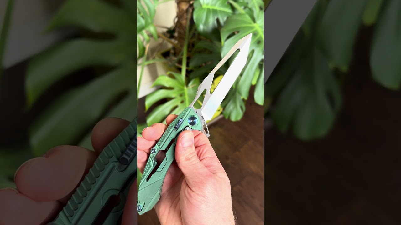 Rike Knife M1 Richard Wu S35VN Titanium frame lock with secondary lock asymetric grind 
