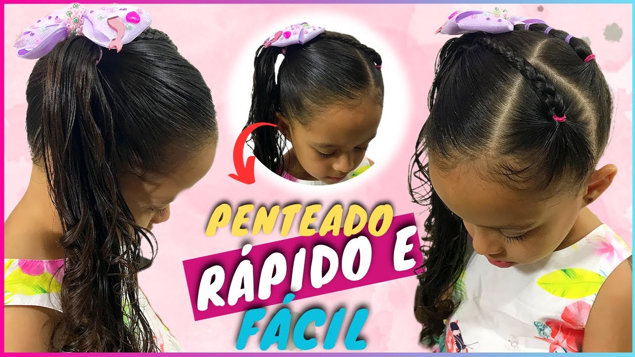 PENTEADO INFANTIL SIMPLES: como fazer penteado fofo e fácil para crianças com liguinhas