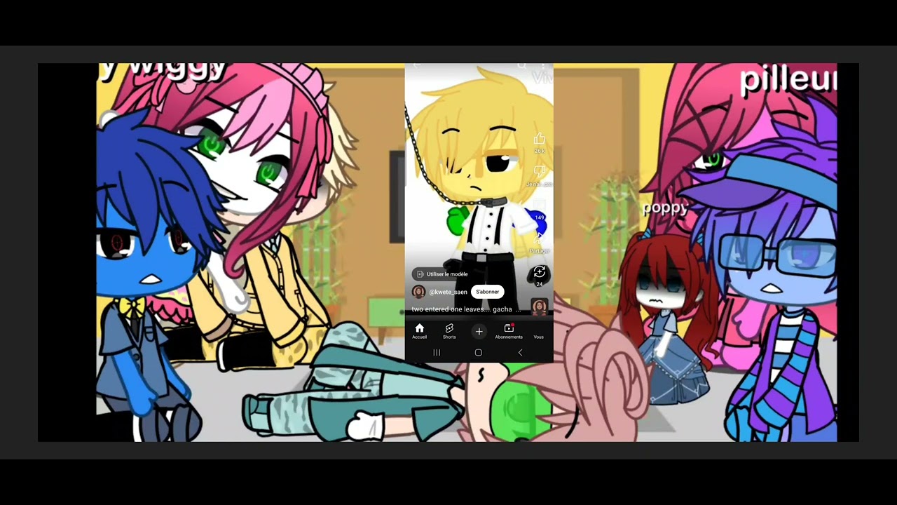 poppy playtime react à e même  gacha club.meme