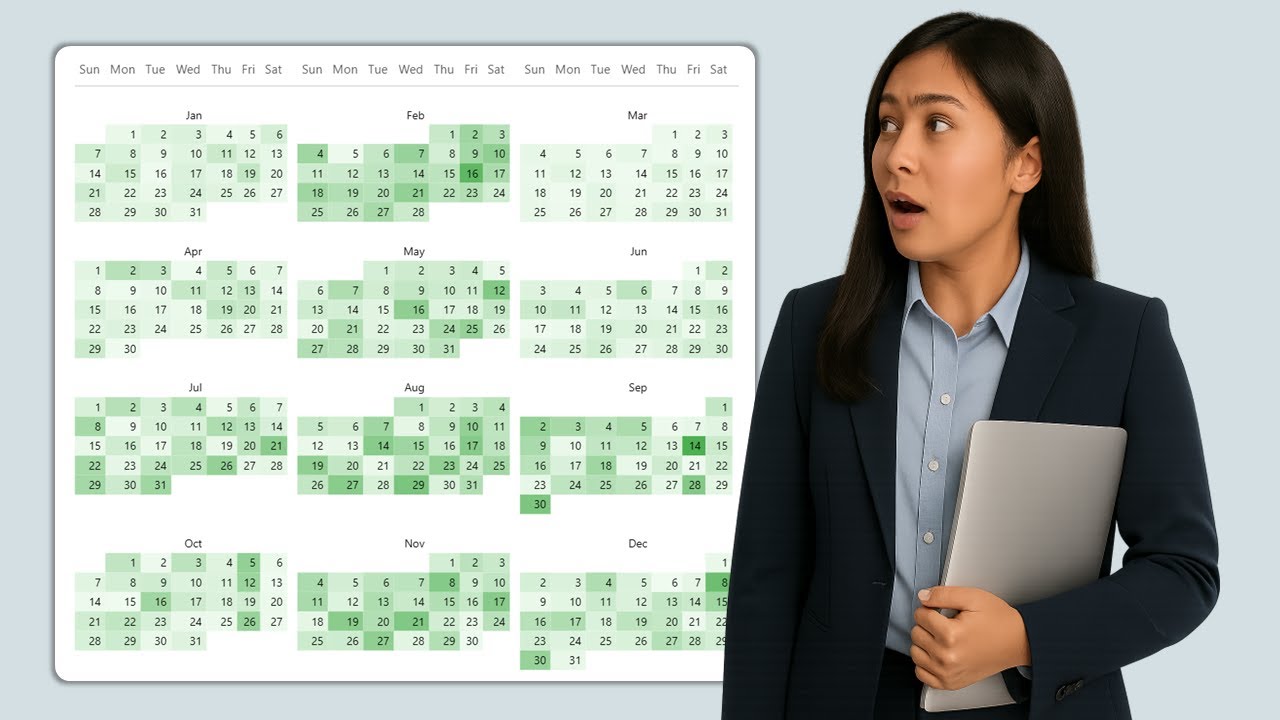 Power BI Calendar Heatmap: Full Year View Tutorial