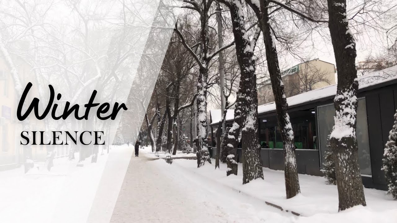 Walking Through Snowy Streets in Bishkek.