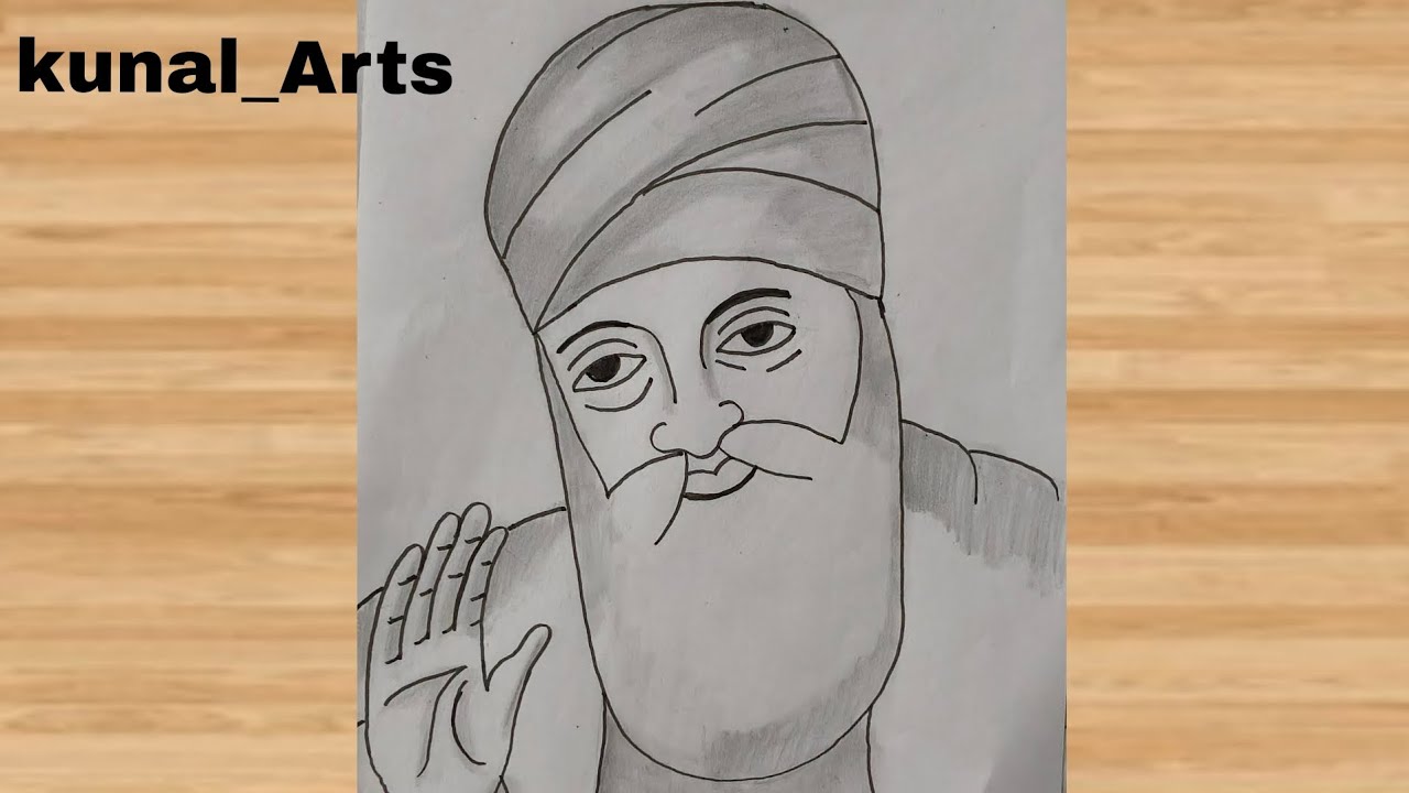 Guru nanak dev ji drawing for beginners easy drawing step by step 