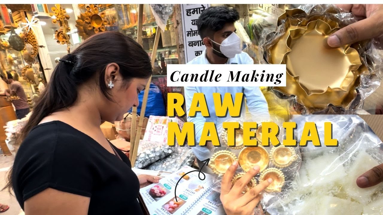 Candle Making Raw Material Shopping + Unboxing 💖🛒 | Sadar Bazar Delhi Wholesale Market