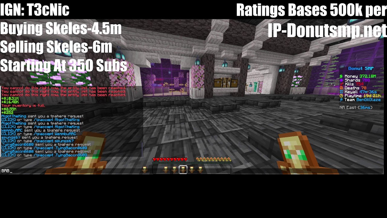 DONUT SMP LIVE🔴|500m+ Loot Drop STARTING NOW | Rating Bases 500k Per | Gambling!