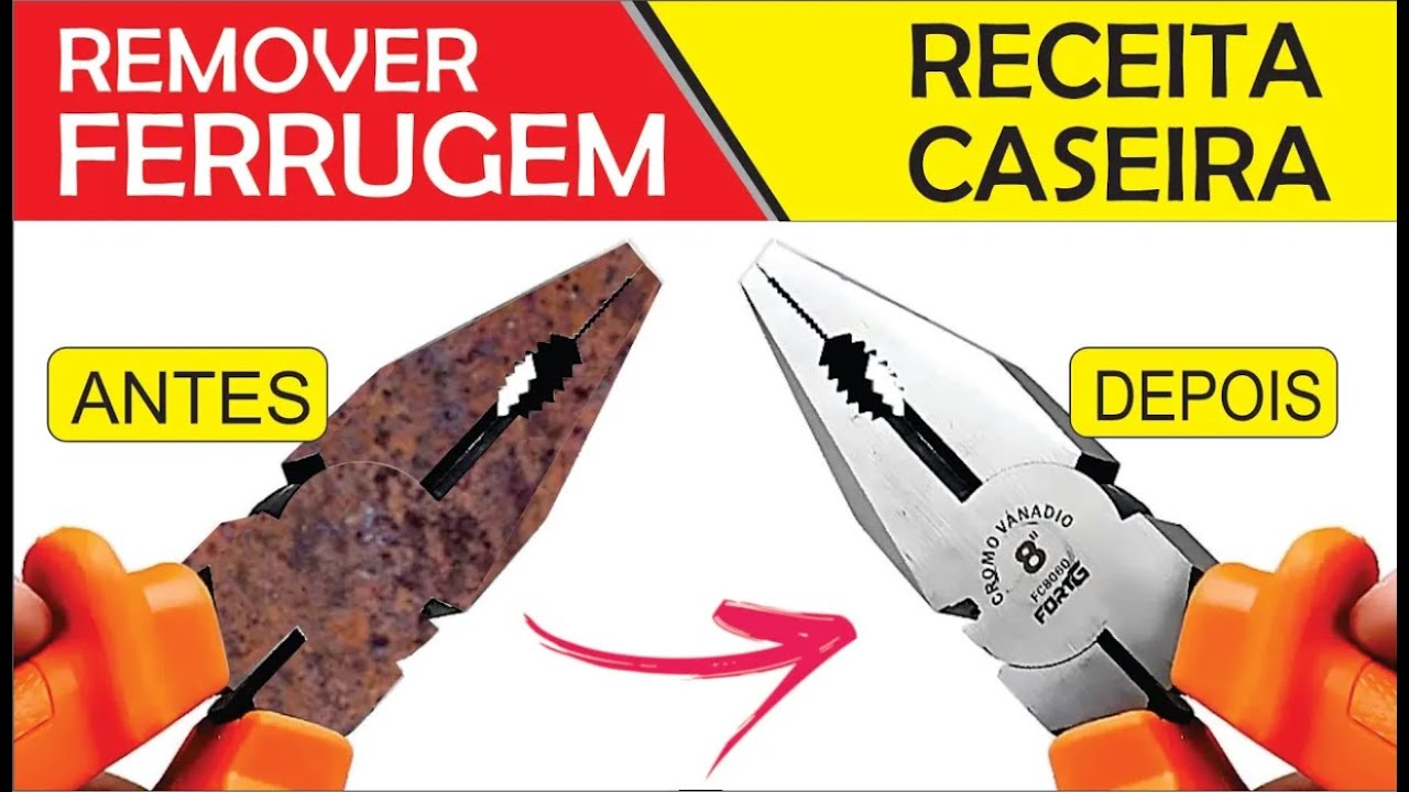 como ELIMINAR FERRUGEM retirar ferrugem de ferro ferramentas latas metais receita caseira