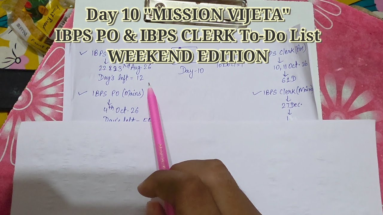 Day 10 To-Do List for IBPS PO & Clerk 2026 - Made by IBPS Topper | Study Plan for IBPS Clerk & PO