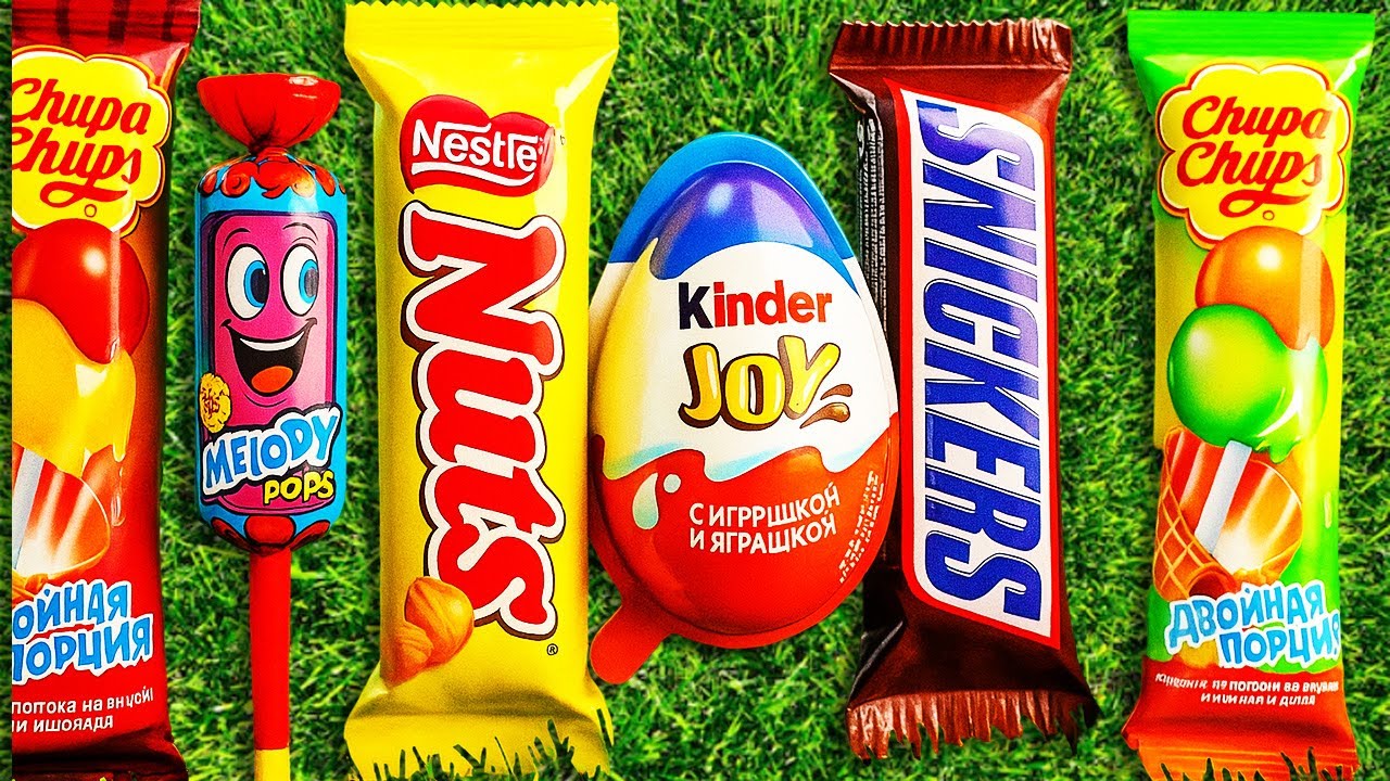 Satisfying video Asmr Watermelon Nuts, Lion, Kinder Joy, Milka, Oreo and Snickers Candy Unboxing