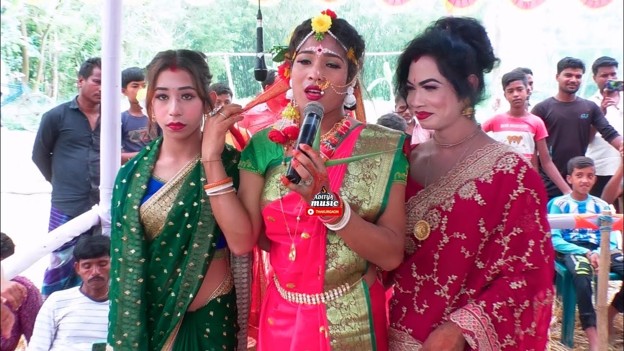 বেহুলা লখীন্দরের বিবাহে পরাইয়া লাল সাড়ি ও বউদি গে | মা মনসা গান, মহেশপুর কালীবাড়ী রুহিয়া #দেবারুগাইন