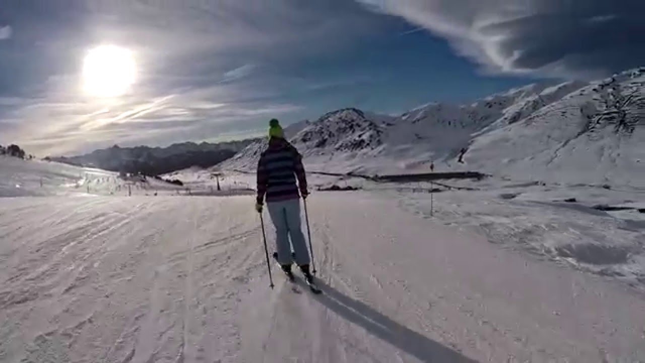 Skiing in Baqueira Beret, Spain, Pyrenees 2015