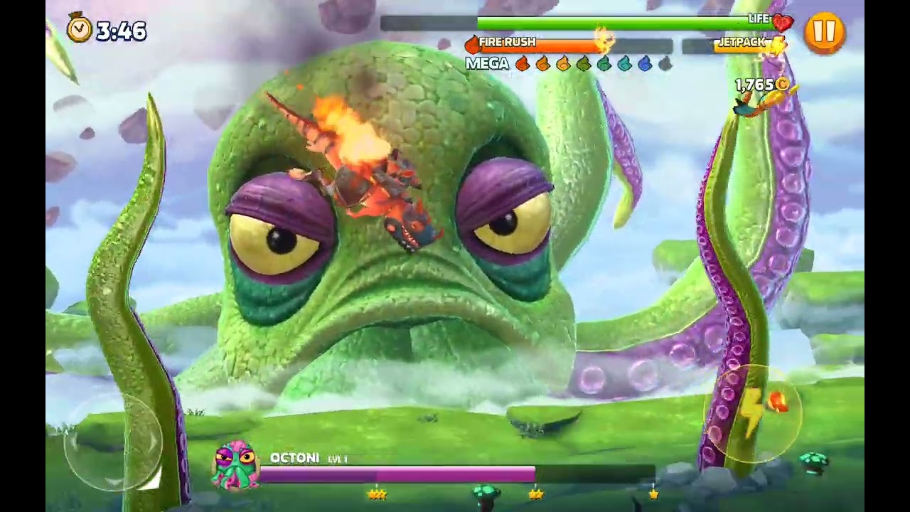 Fighting OCTONI in hungry dragon