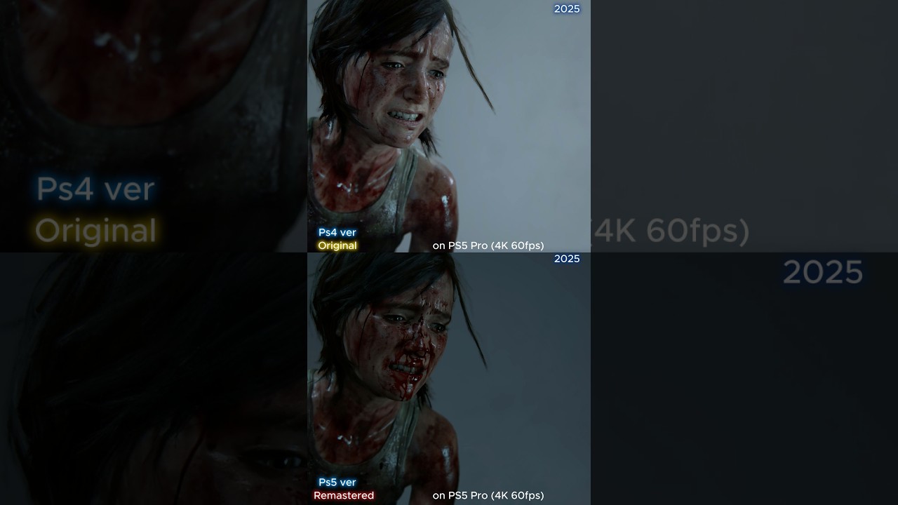 THE LAST OF US 2 Por&oacute;wnanie grafiki w wersji oryginalnej i zremasterowanej na PS5 PRO #thelastofu...