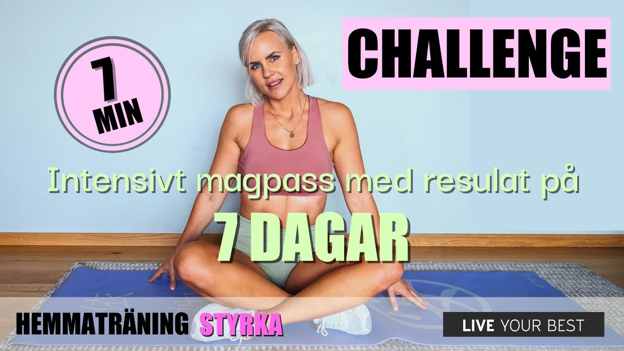 7 minuter Intensiv magträning - 7 dagars utmaning! - träna hemma med HälsoSanna