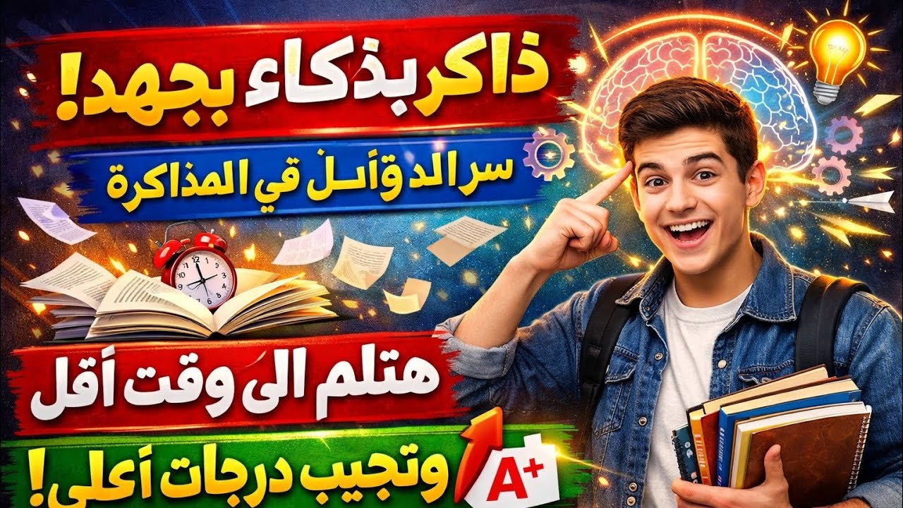 💡 ذاكر بذكاء مش بجهد 2026! هتلم المنهج في وقت أقل ⏰ وتجيب درجات أعلى 🏆 | أسرار المذاكرة الفعّالة 🔥📚