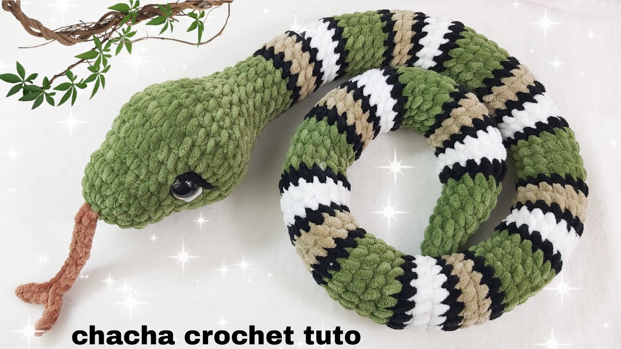 Tuto serpent amigurumi au crochet,  facile a réaliser