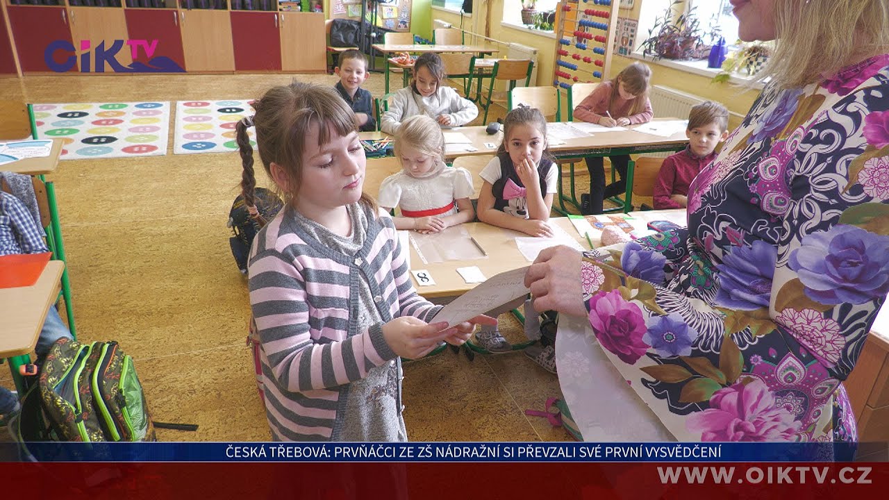Česká Třebová: Prvňáčci ze ZŠ Nádražní si převzali své první vysvědčení