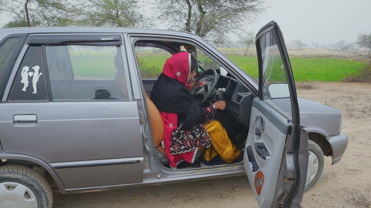 Freezing Winter ❄️ | Red Outfit Girl Fixes Car & Drives Away 🚗🔥