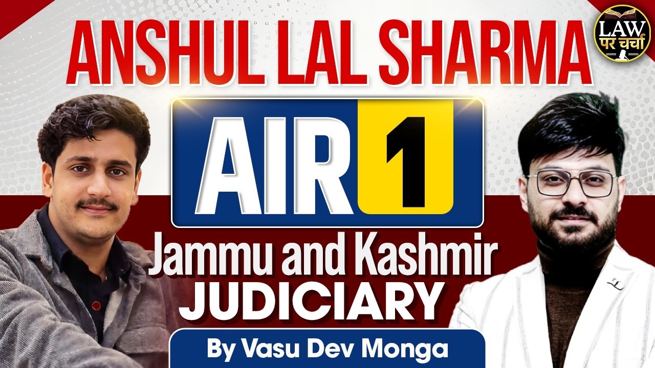 AIR 1 J&K Judiciary | Anshul Lal Sharma Interview | Strategy & Preparation