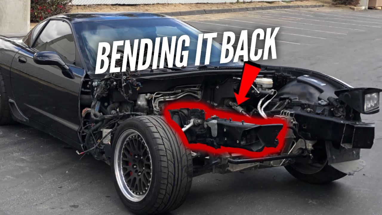 This shop is crazy enough to BEND the frame damage on the Rotary Corvette