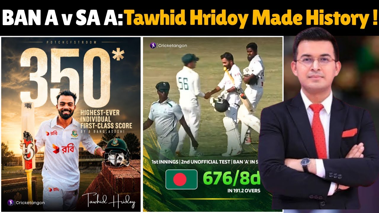 Ban a vs Sa A 2nd Test Day 4 Highlights |350 Runs! Towhid Hridoy Creates HISTORY in South Africa! 