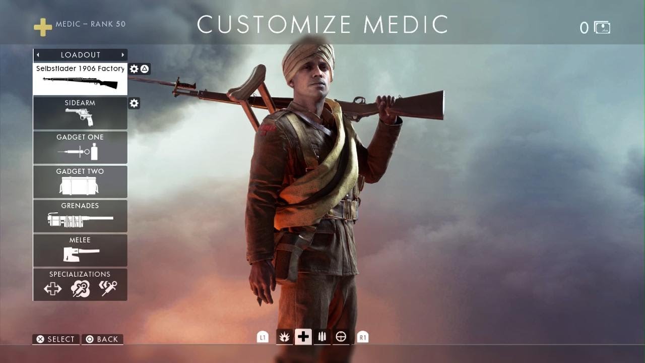 Battlefield 1 I finally got rank 50 on all classes