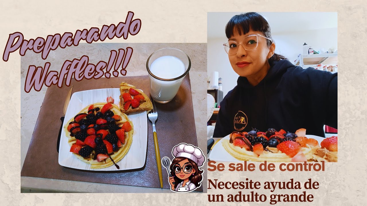 Preparando Waffles por primera vez #waffles #frutosrojos #desayuno 