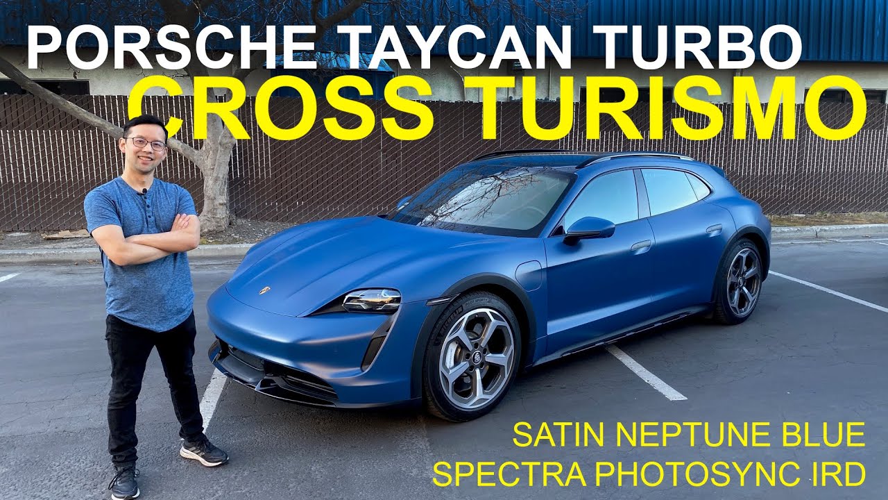 New Porsche Taycan Turbo Cross Turismo:  Satin Neptune Blue & Tinted