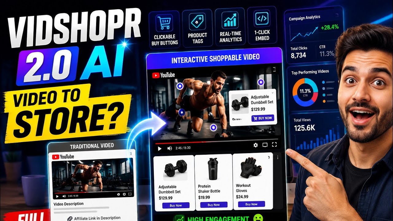 VidShopr 2.0 AI Review 2026! Turn Videos Into Interactive Shopping Experiences? Full Demo & Features