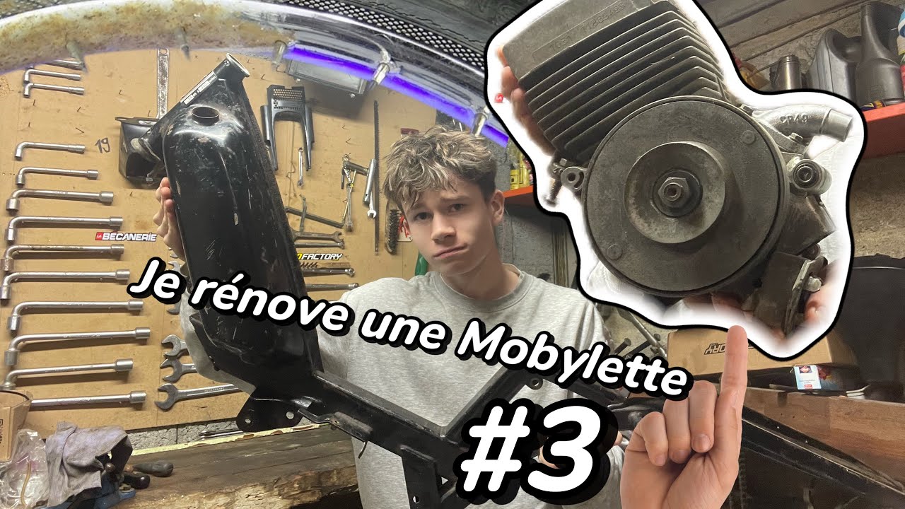 Je rénove une mobylette #3 démontage complet, nettoyage des chrome et du moteur 