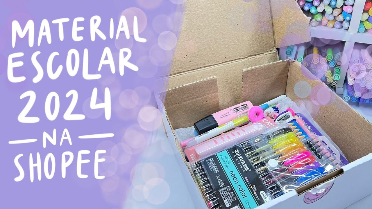 Comprando material escolar 2024 na shopee
