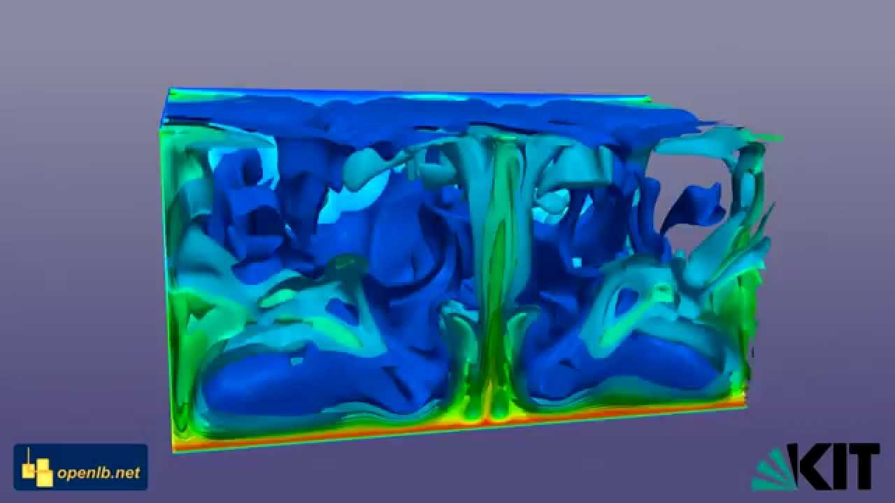 Rayleigh Benard Thermal Convection 3D Simulation with LBM -- Simulations in Process Engineering