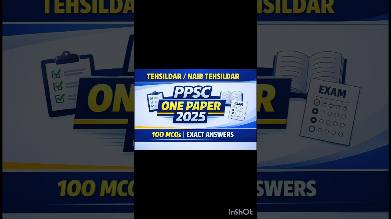 TEHSILDAR / NAIB TEHSILDAR | ONE PAPER 2025  | EXACT ANSWERS 