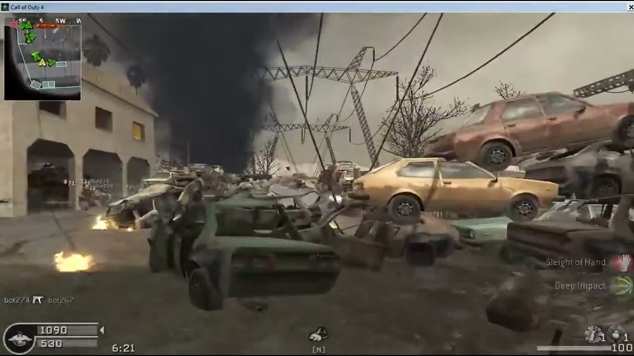 Testing 'Junkyard' in a CoD4 team deathmatch with 31 bots