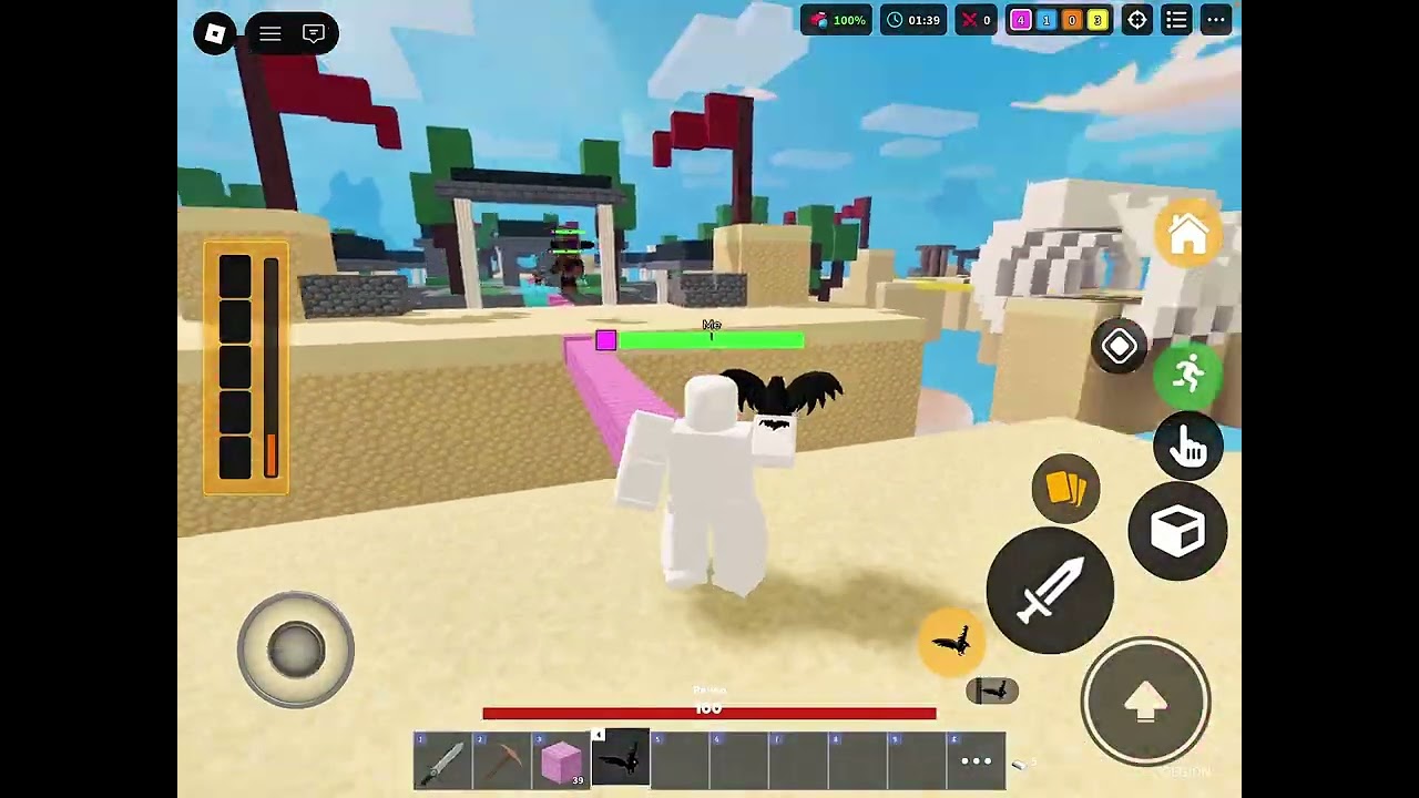 Playing Roblox bedwars