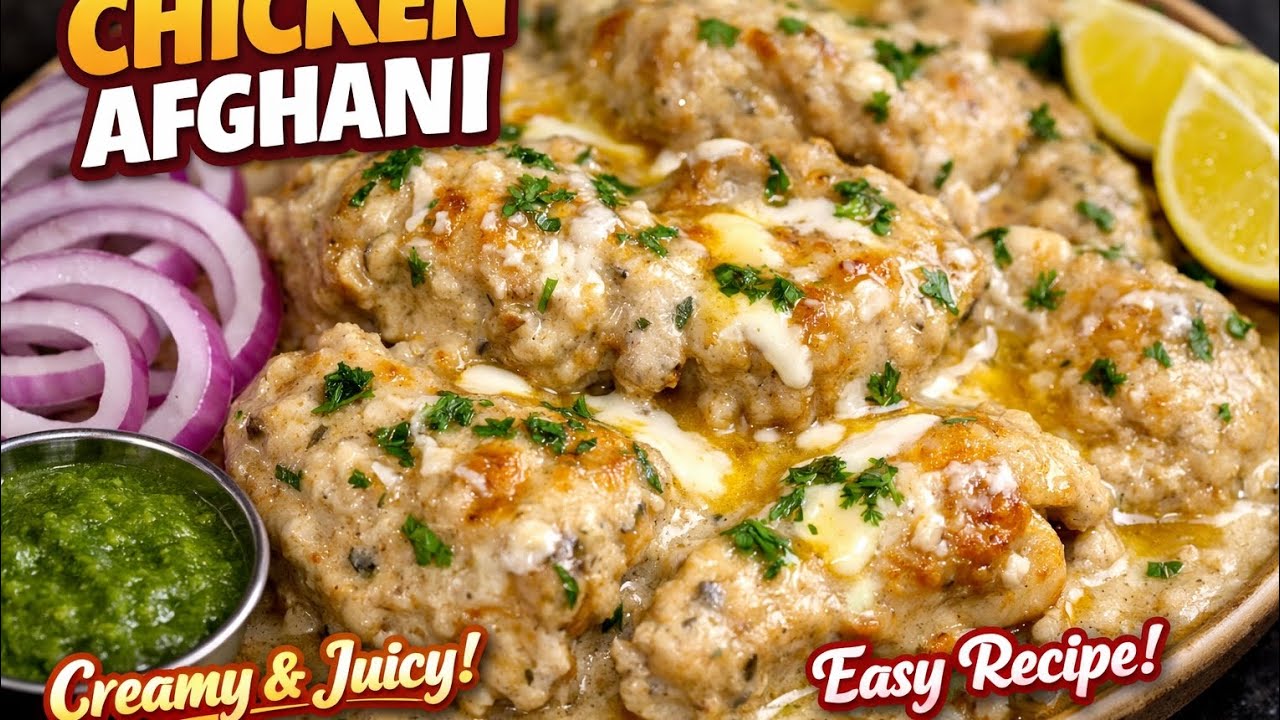 Creamy Chicken Afghani Recipe 😋 | Easy Homemade Chicken Afghani👍