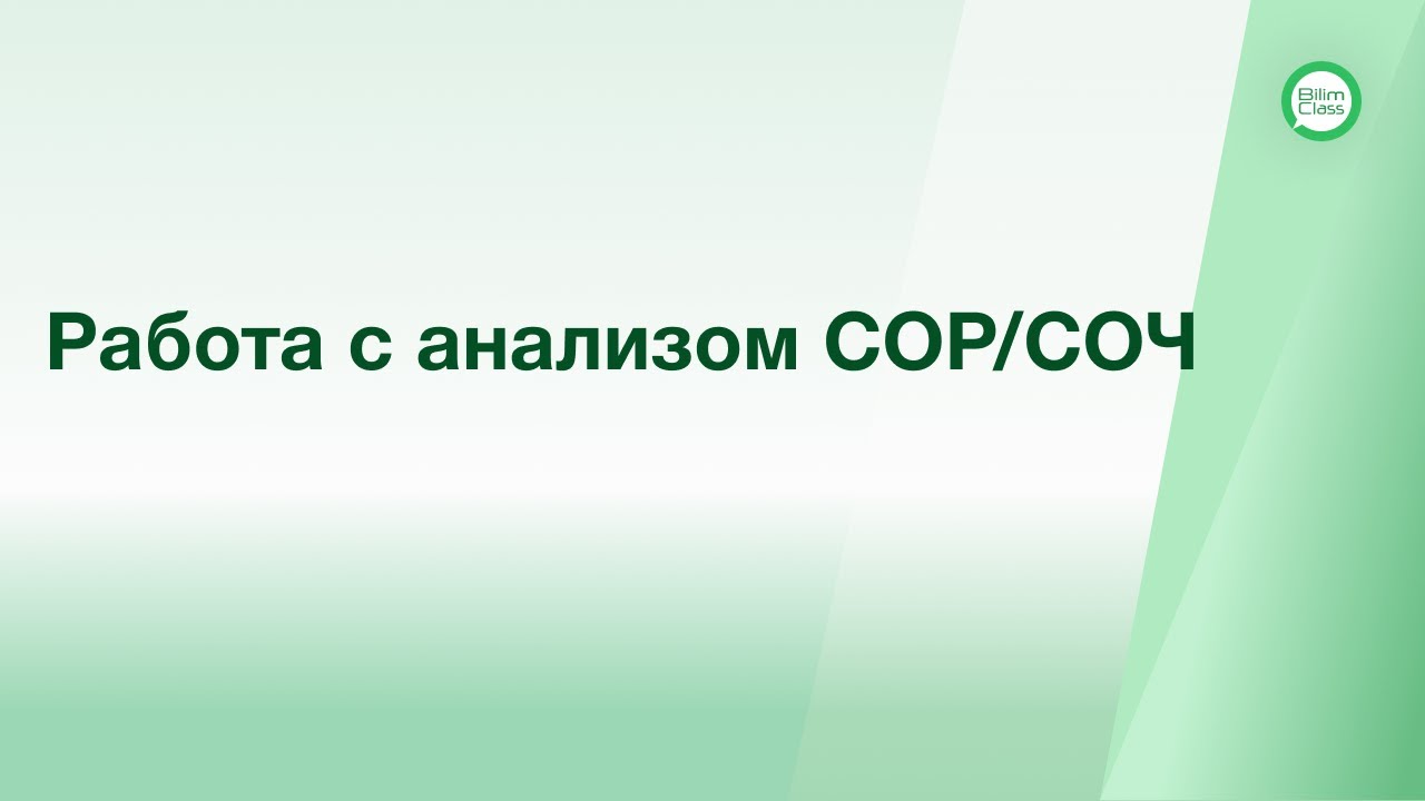 Работа с анализом СОР/СОЧ