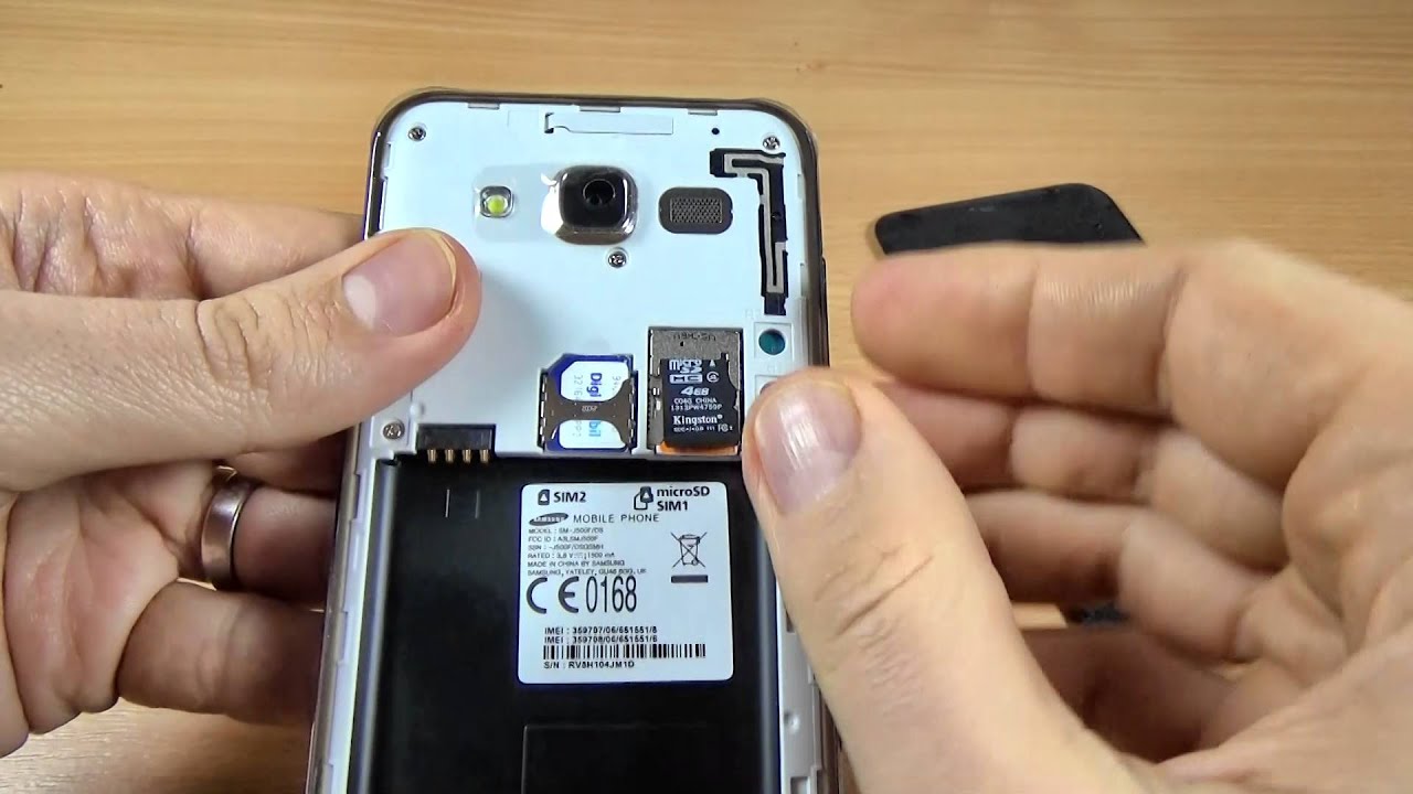 Samsung Galaxy J5 Duos — как вставить SIM-карту и карту micro SD