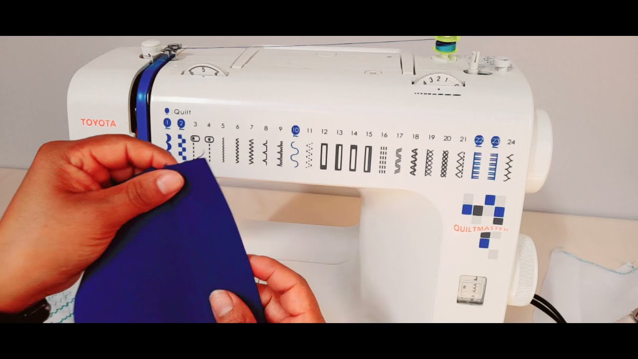 COMO HACER BASTA INVISIBLE Y OVERLOCK en m&aacute;quina de coser toyota quiltmaster 50
