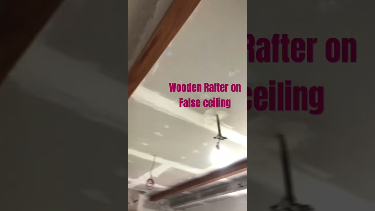 Wooden rafter in living room | wooden rafter on false ceiling | wooden ceiling