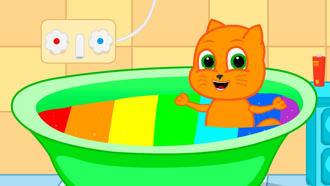 Cats Family en Français - Bain Moussant Arc-en-ciel Animé 2021 en Français