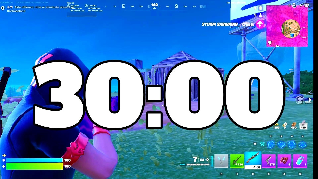 30 MINUTE FORTNITE TIMER WITH REAL GAME SOUND