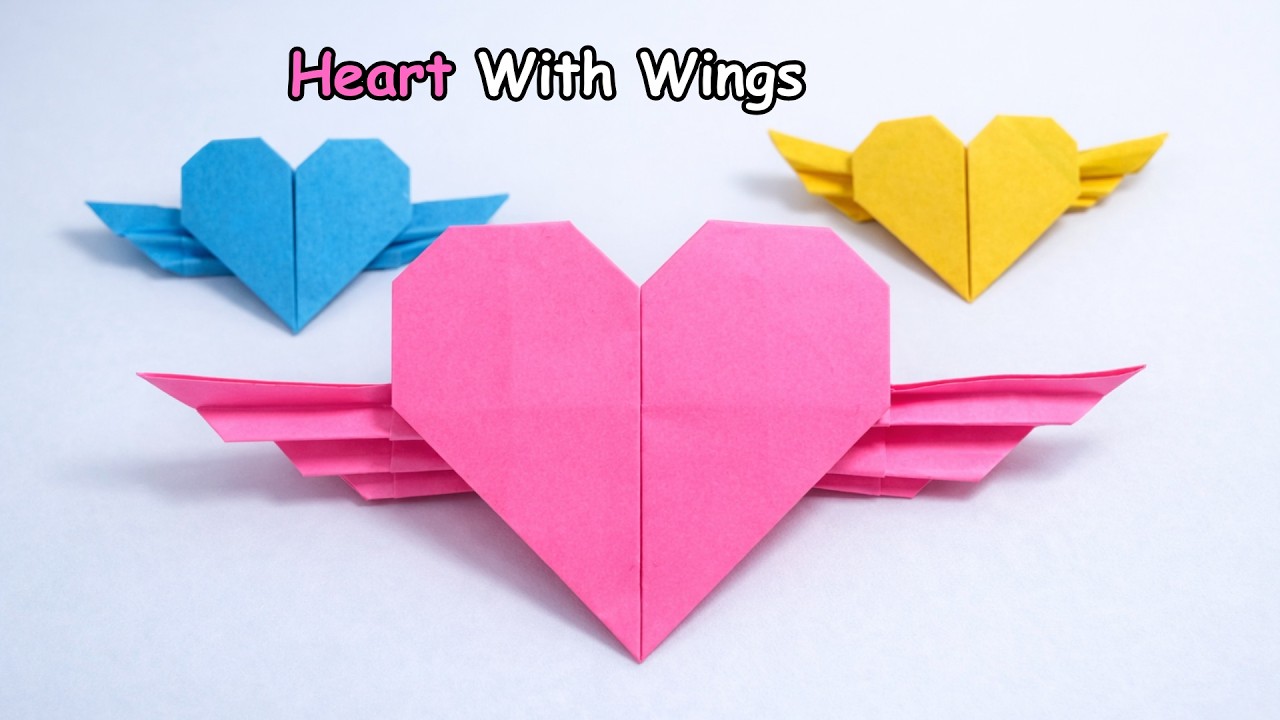 Easy Origami Heart with Wings ❤️ | DIY Paper Folding Tutorial